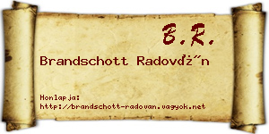 Brandschott Radován névjegykártya